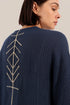Embroidered Long dress with front bottom slit